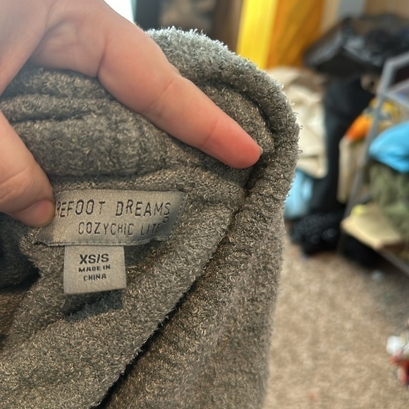 Barefoot Dreams Cozy Chic Lite XS/S Circle Open Front Cardigan in Spruce Green - Picture 4 of 4